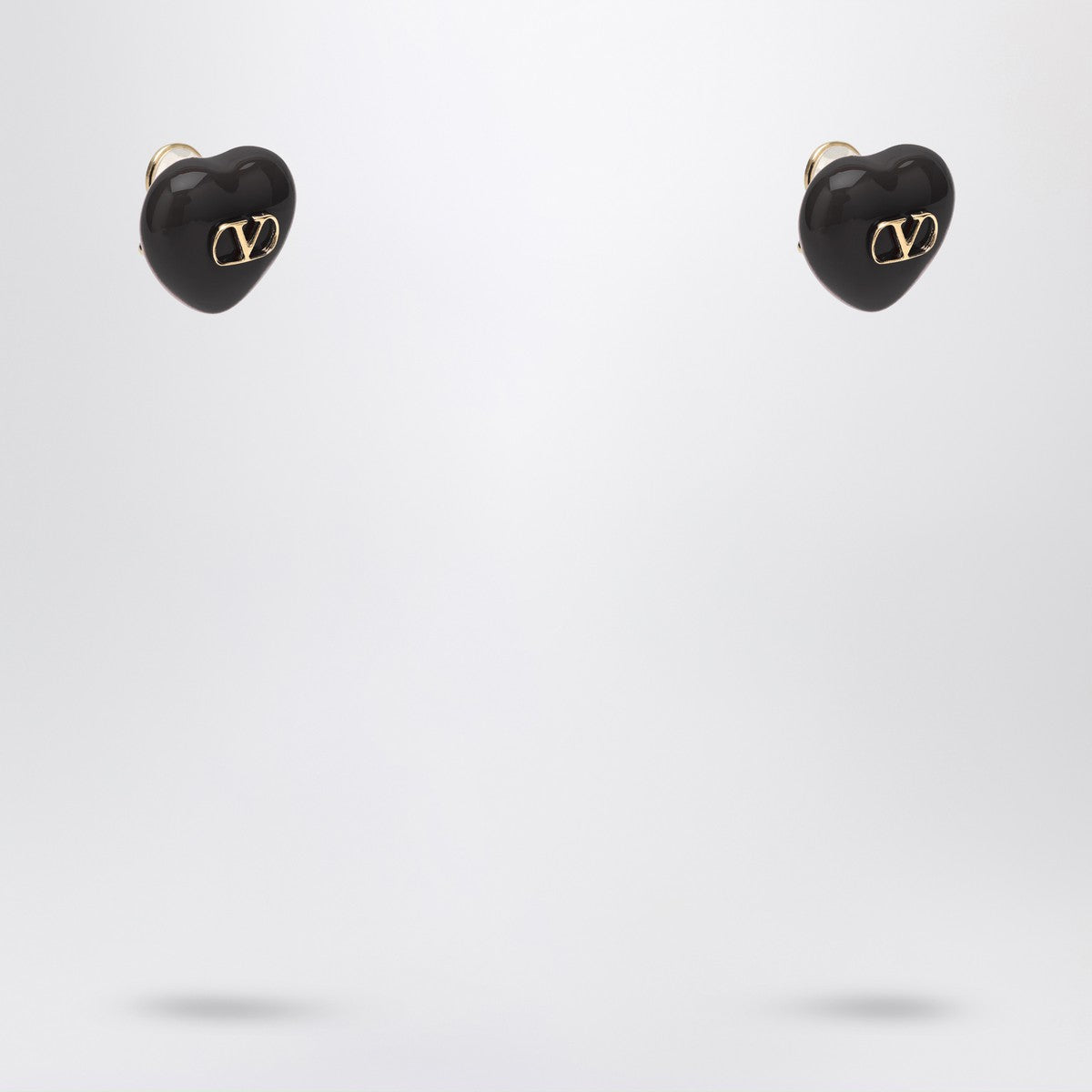 Valentino Garavani Royal Black Heart Earrings